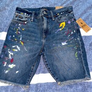 Polo by Ralph Lauren Kids Denim Shorts with Paint Splatter